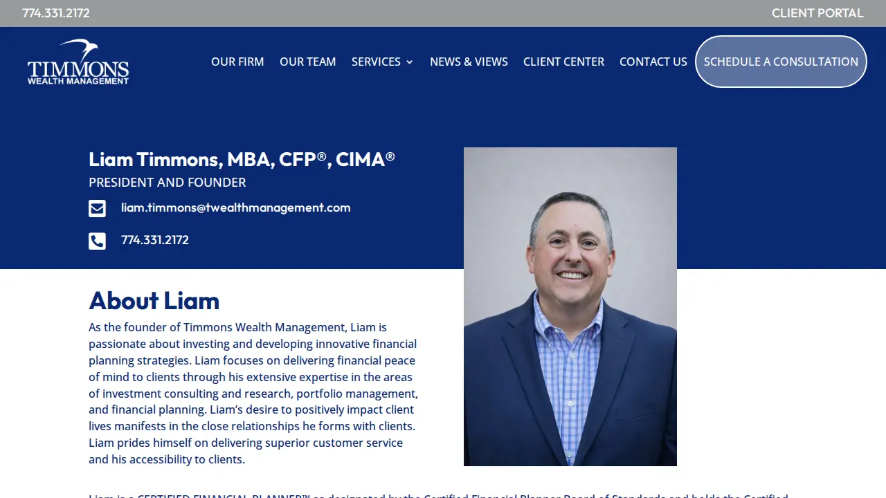 Timmons Wealth Management page