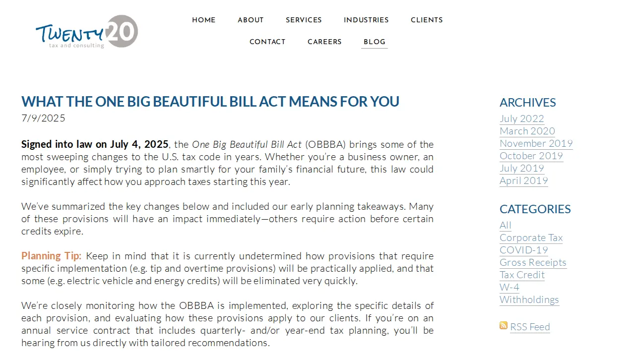 Twenty20 Tax and Consulting PC page