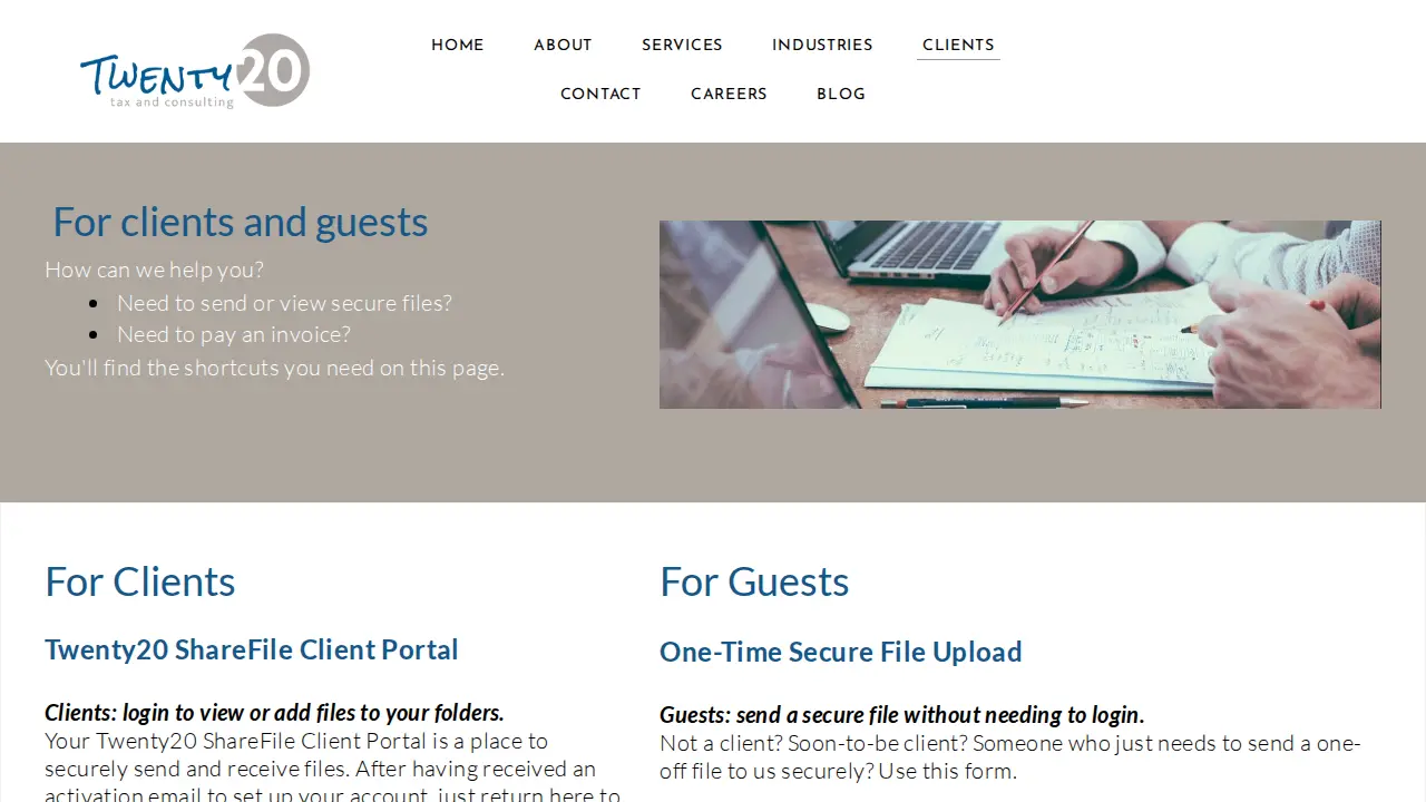 Twenty20 Tax and Consulting PC page