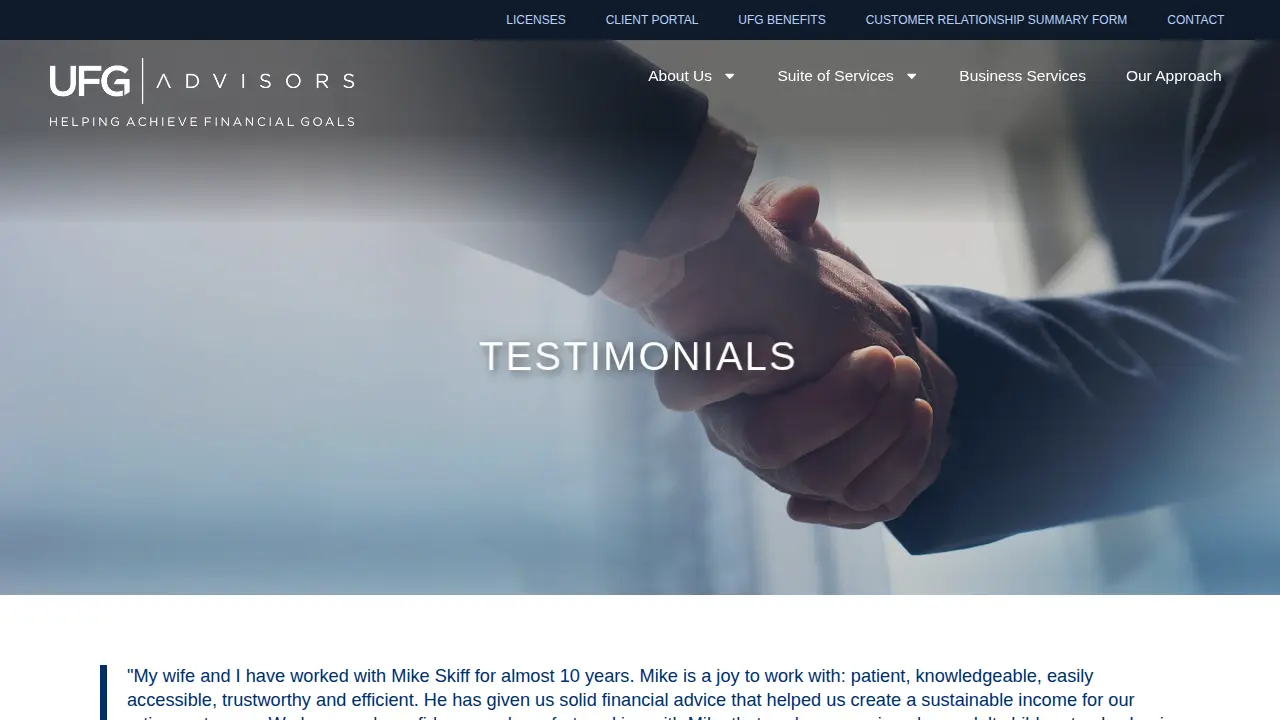 UFG Advisors page