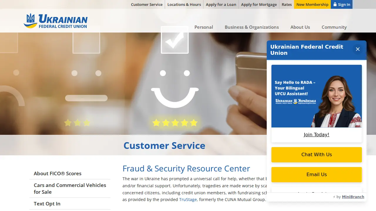 Ukrainian Federal Credit Union - Vancouver Branch page