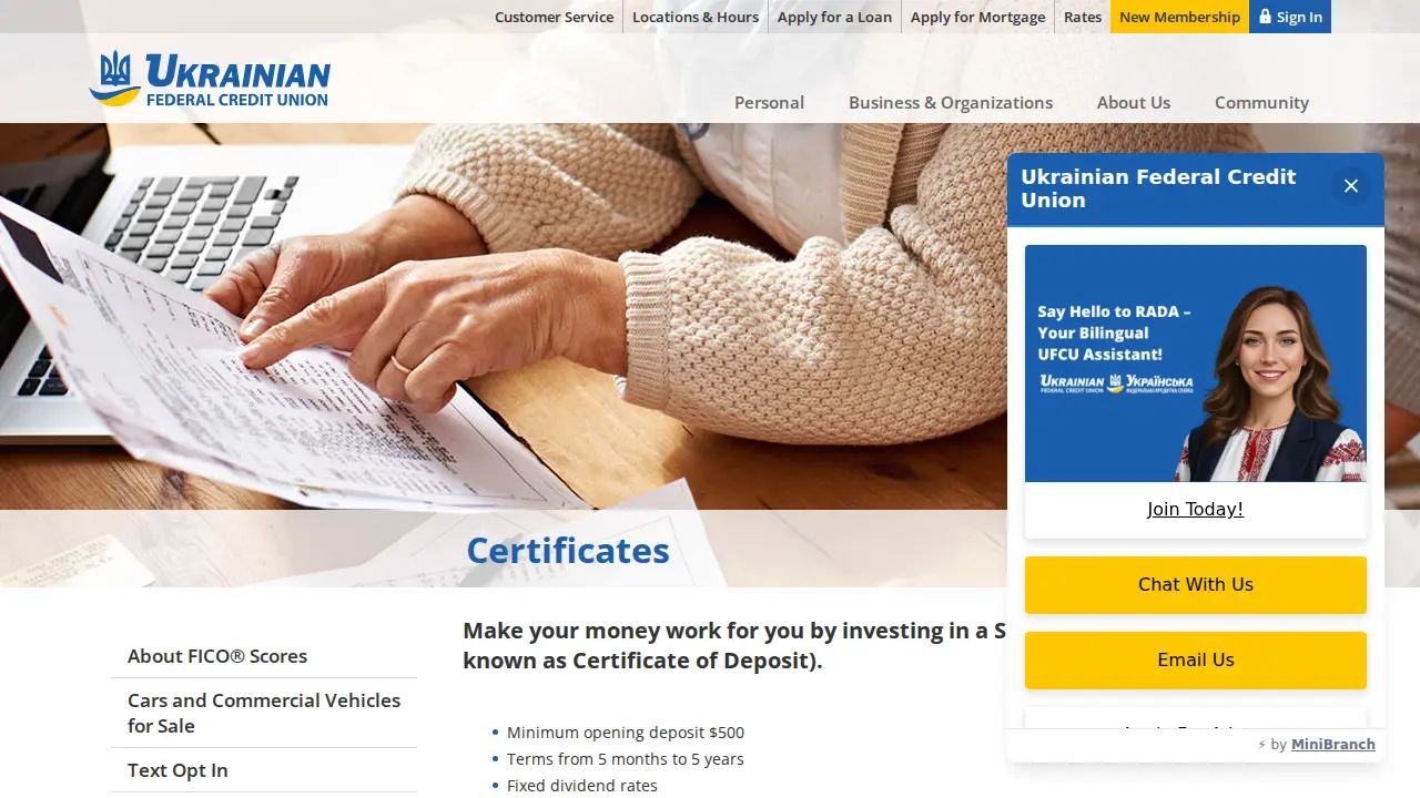 Ukrainian Federal Credit Union - Vancouver Branch page