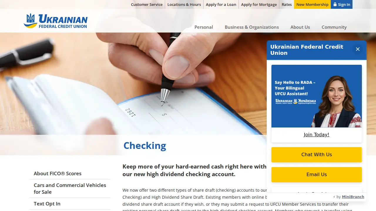 Ukrainian Federal Credit Union - Vancouver Branch page
