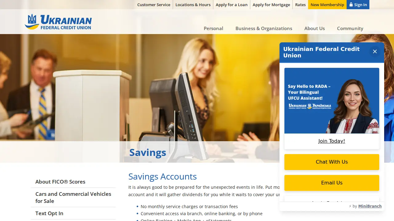 Ukrainian Federal Credit Union - Vancouver Branch page