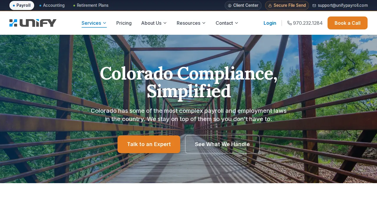 Unify Payroll page