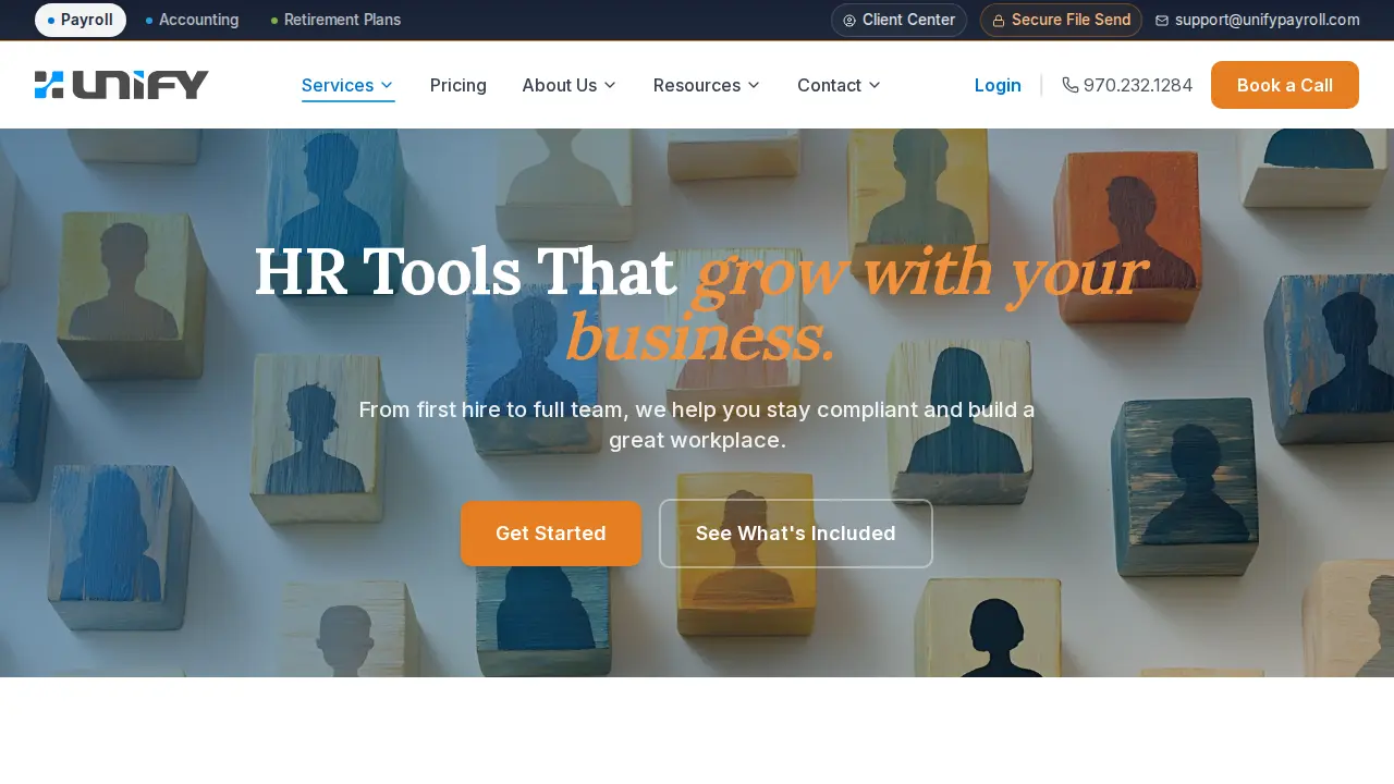 Unify Payroll page