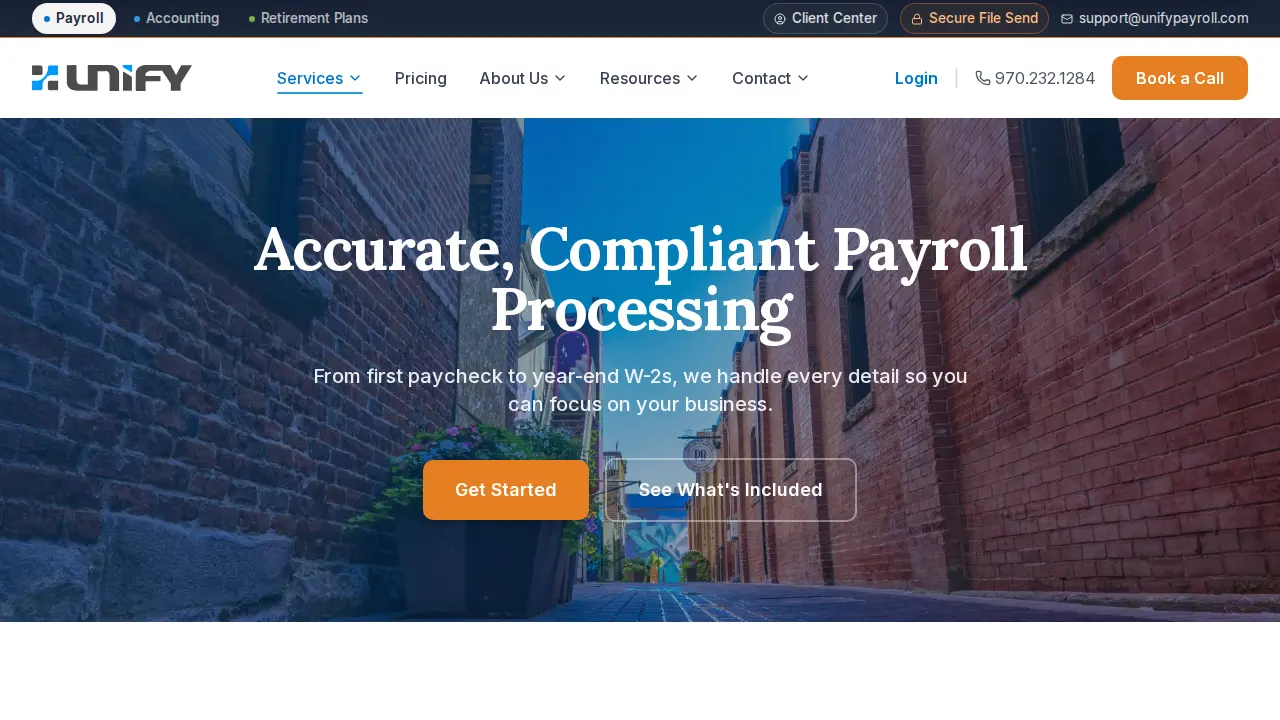 Unify Payroll page