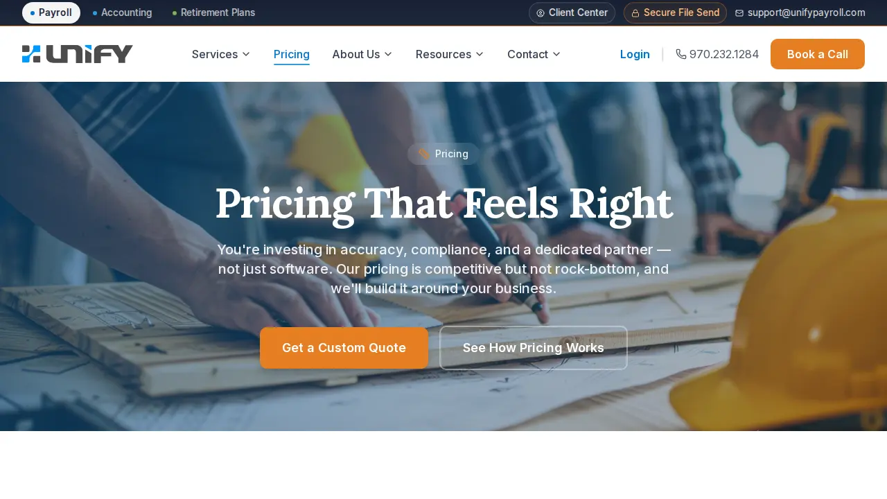 Unify Payroll page
