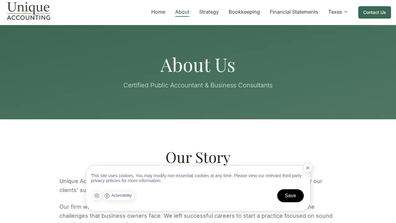 Unique Accounting - CPA Firm page