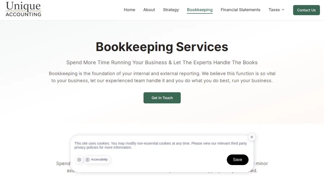 Unique Accounting - CPA Firm page
