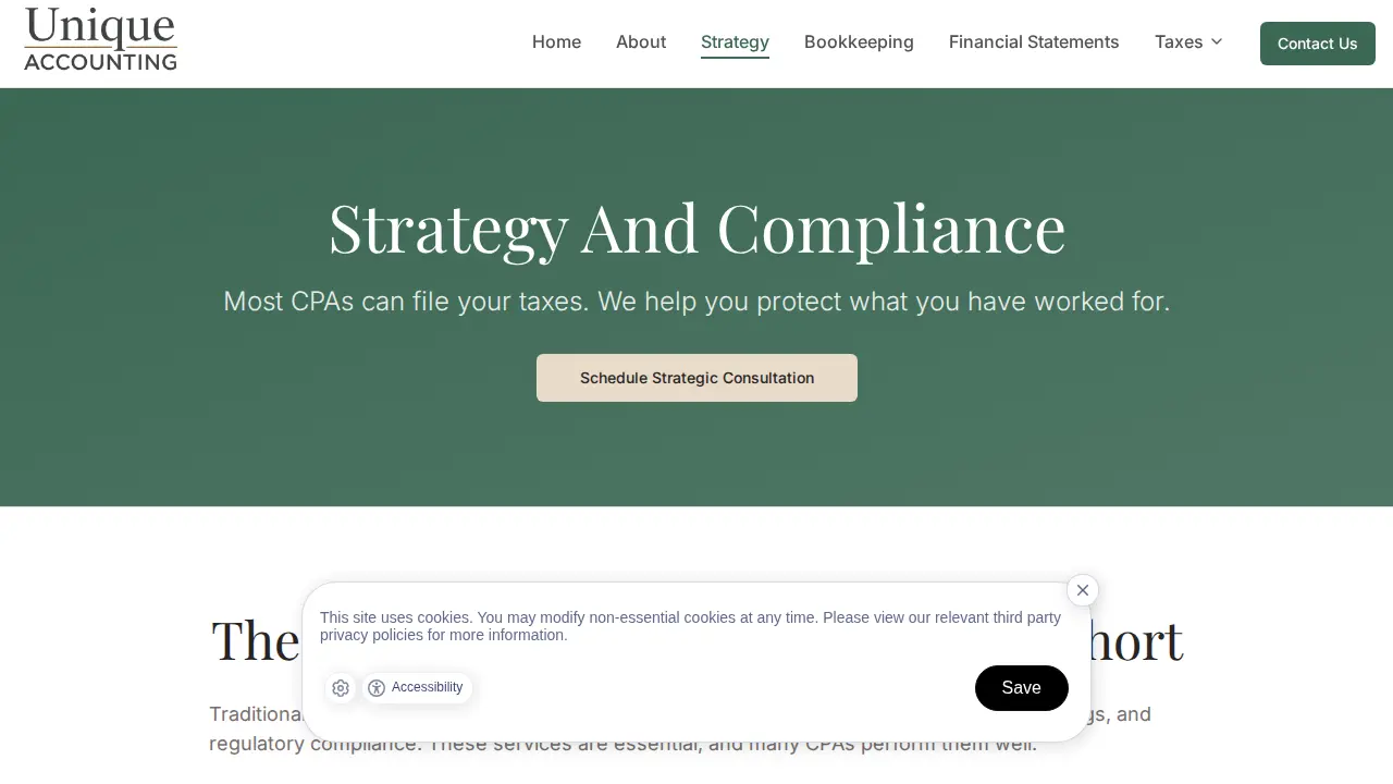 Unique Accounting - CPA Firm page