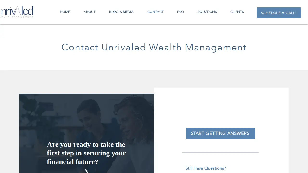 Unrivaled Wealth Management page