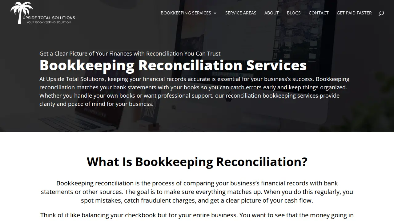 Upside Total Solutions page