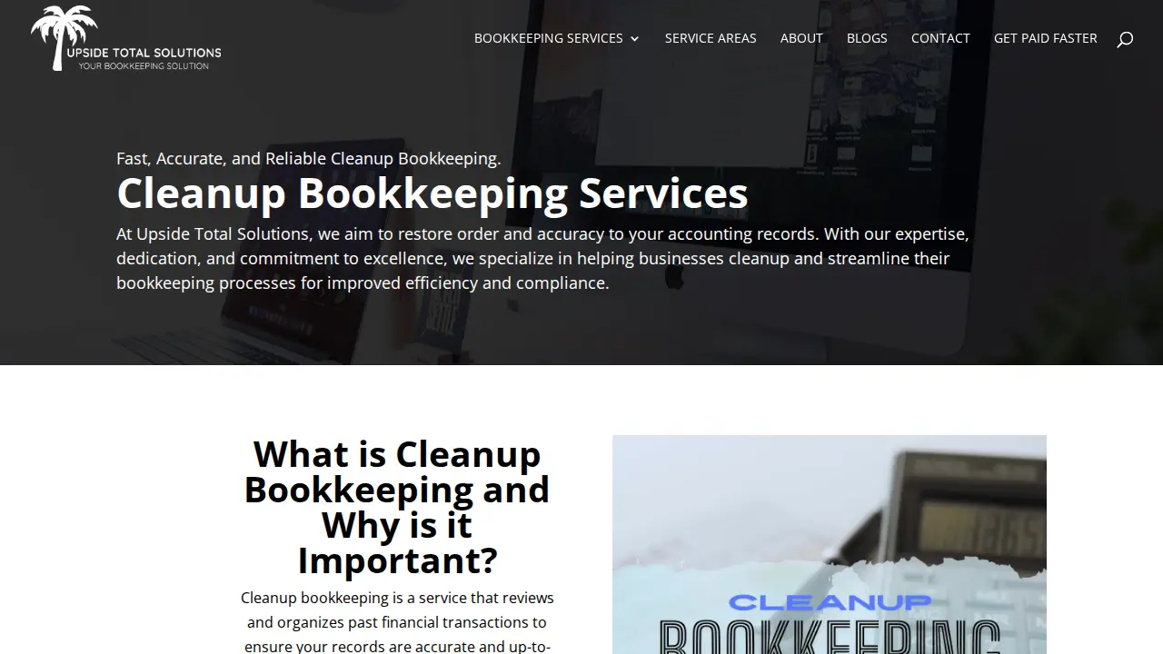 Upside Total Solutions page