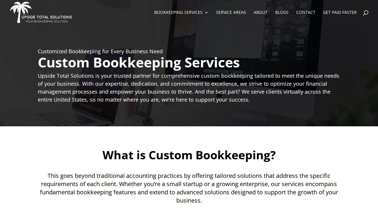 Upside Total Solutions page