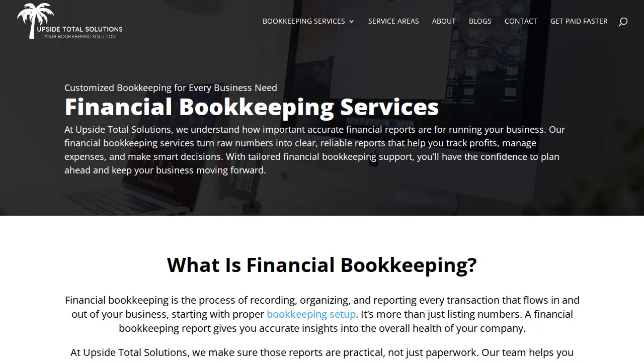 Upside Total Solutions page