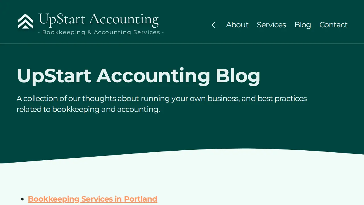 UpStart Accounting page
