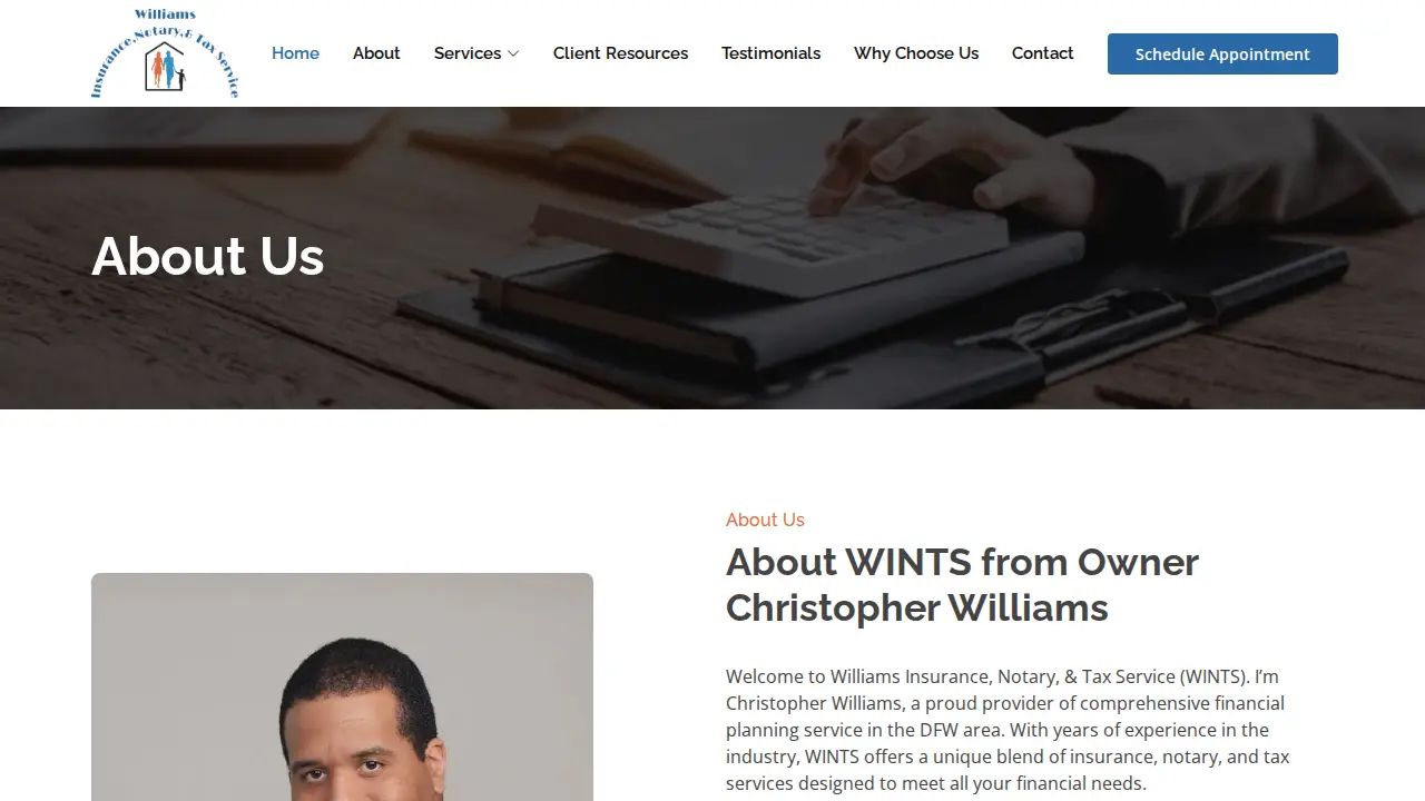 Williams Service page