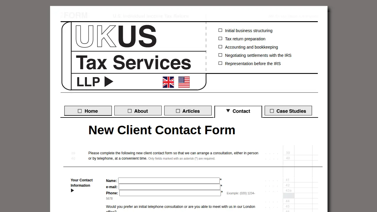U K US Tax Services LLP page