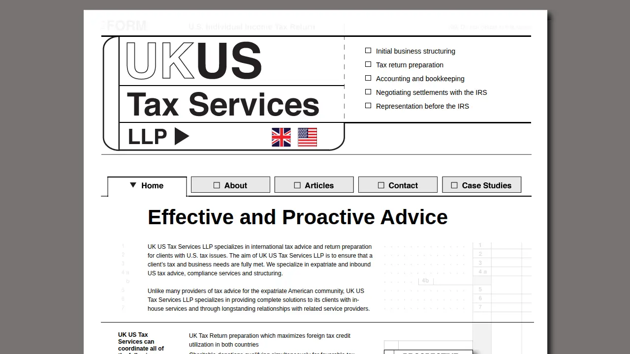U K US Tax Services LLP page