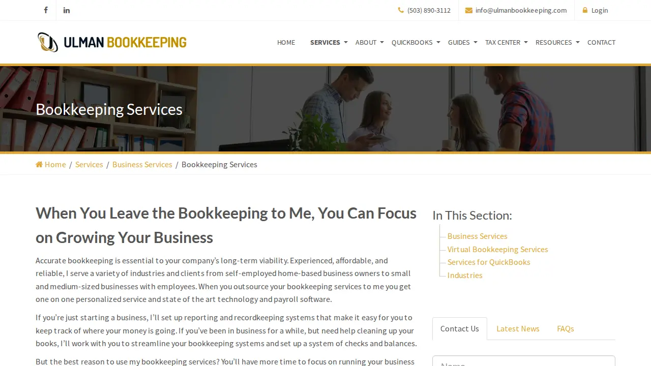 Ulman Bookkeeping & Consulting LLC page