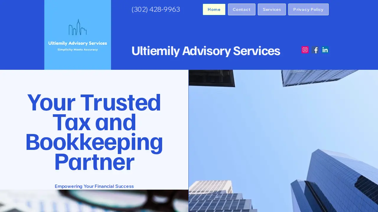Ultiemily Advisory Services website