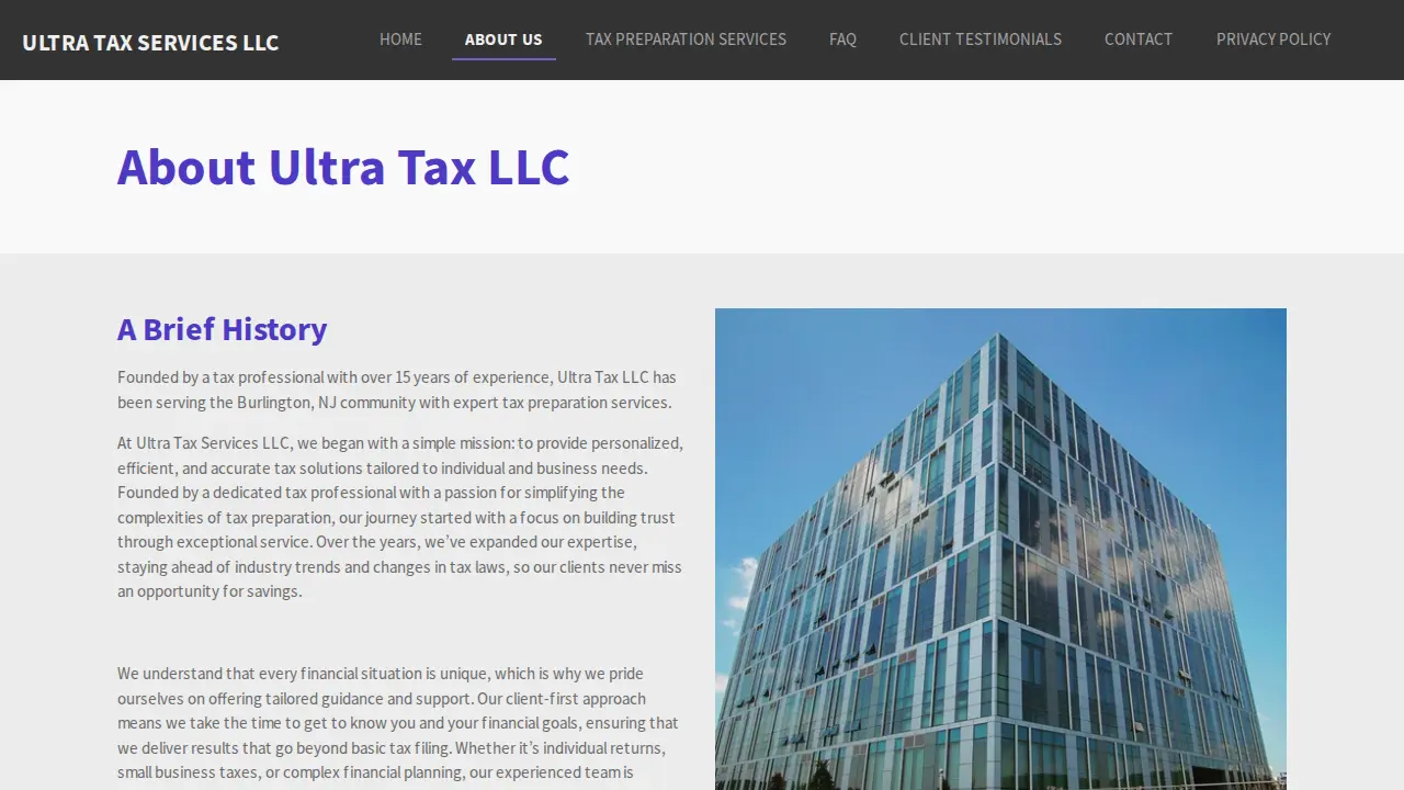 Ultra Tax Services, LLC page