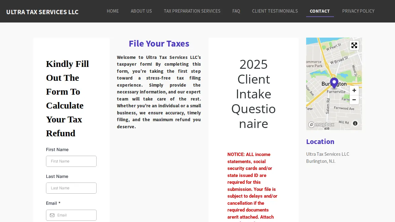 Ultra Tax Services, LLC page