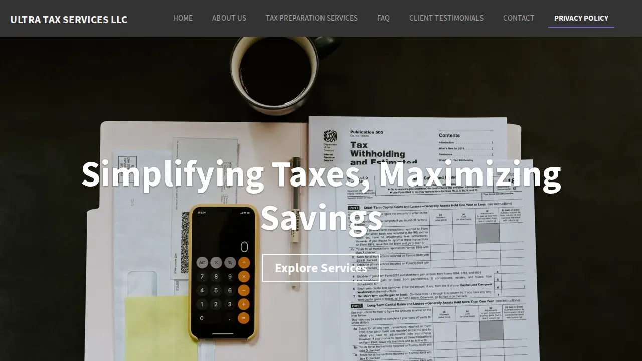 Ultra Tax Services, LLC page