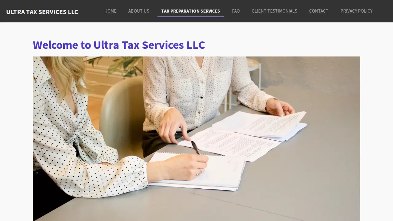 Ultra Tax Services, LLC page