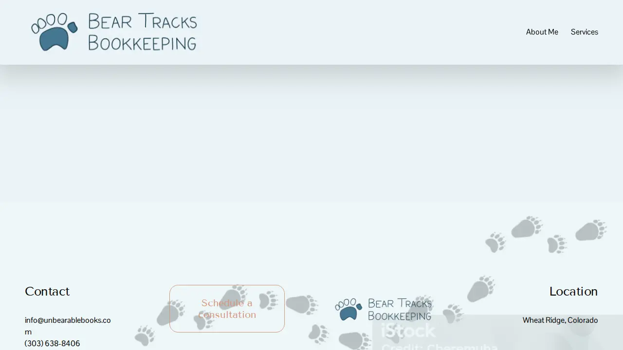 Bear Tracks Bookkeeping page