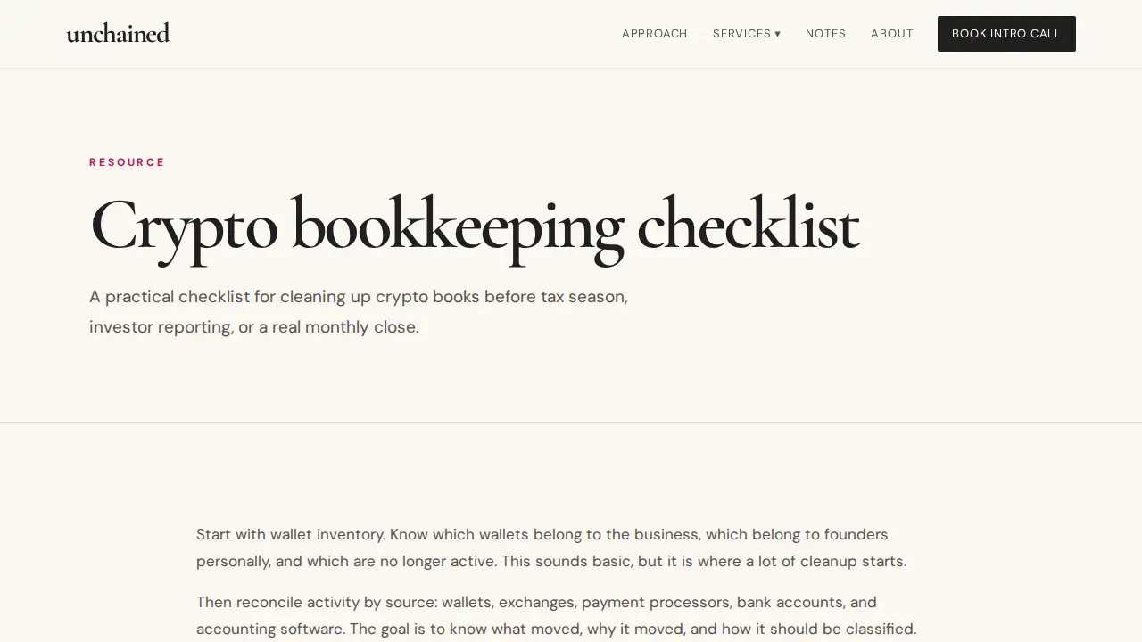 Unchained Accounting & Advisory page