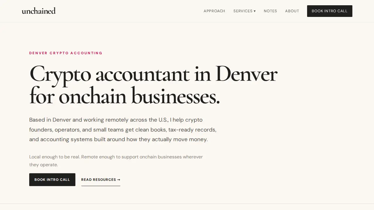 Unchained Accounting & Advisory page