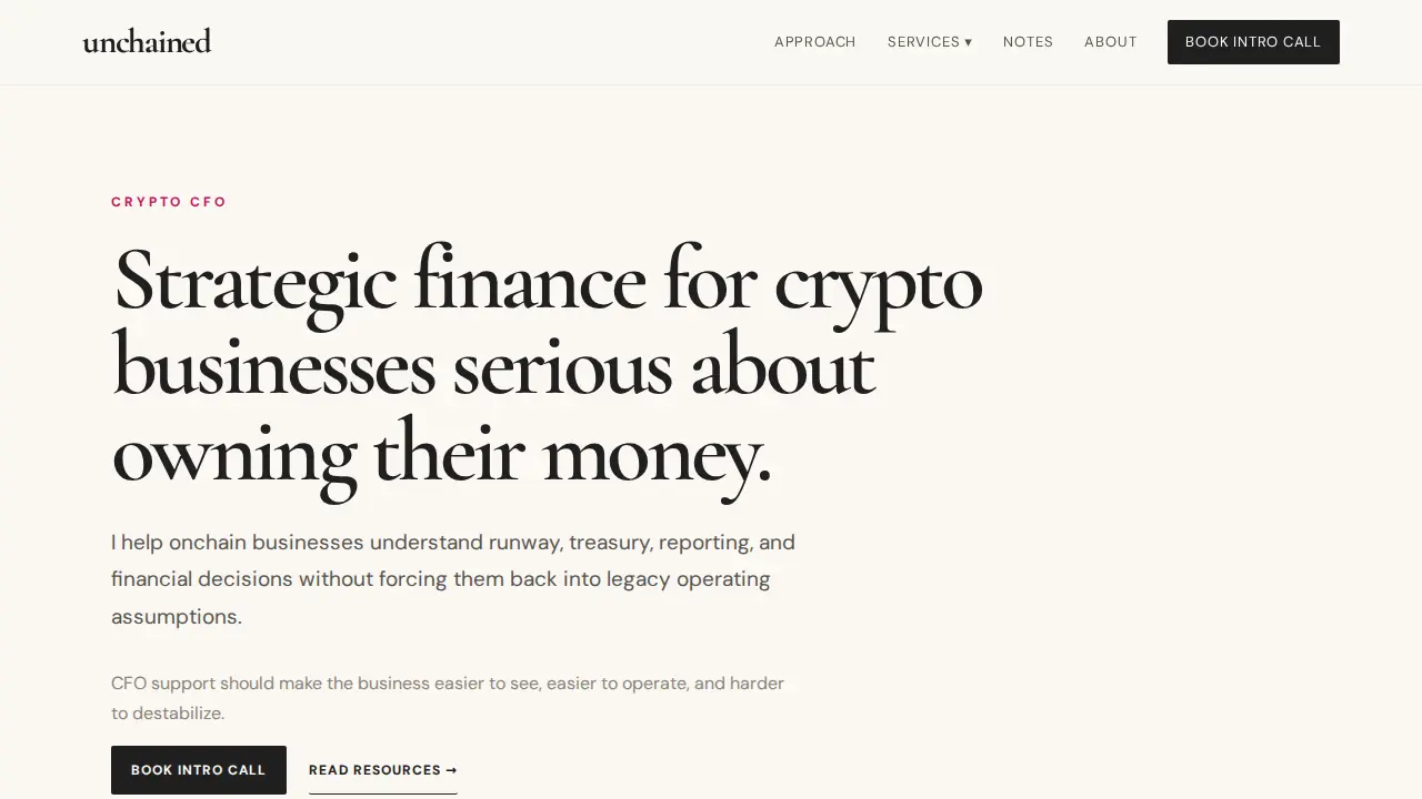 Unchained Accounting & Advisory page