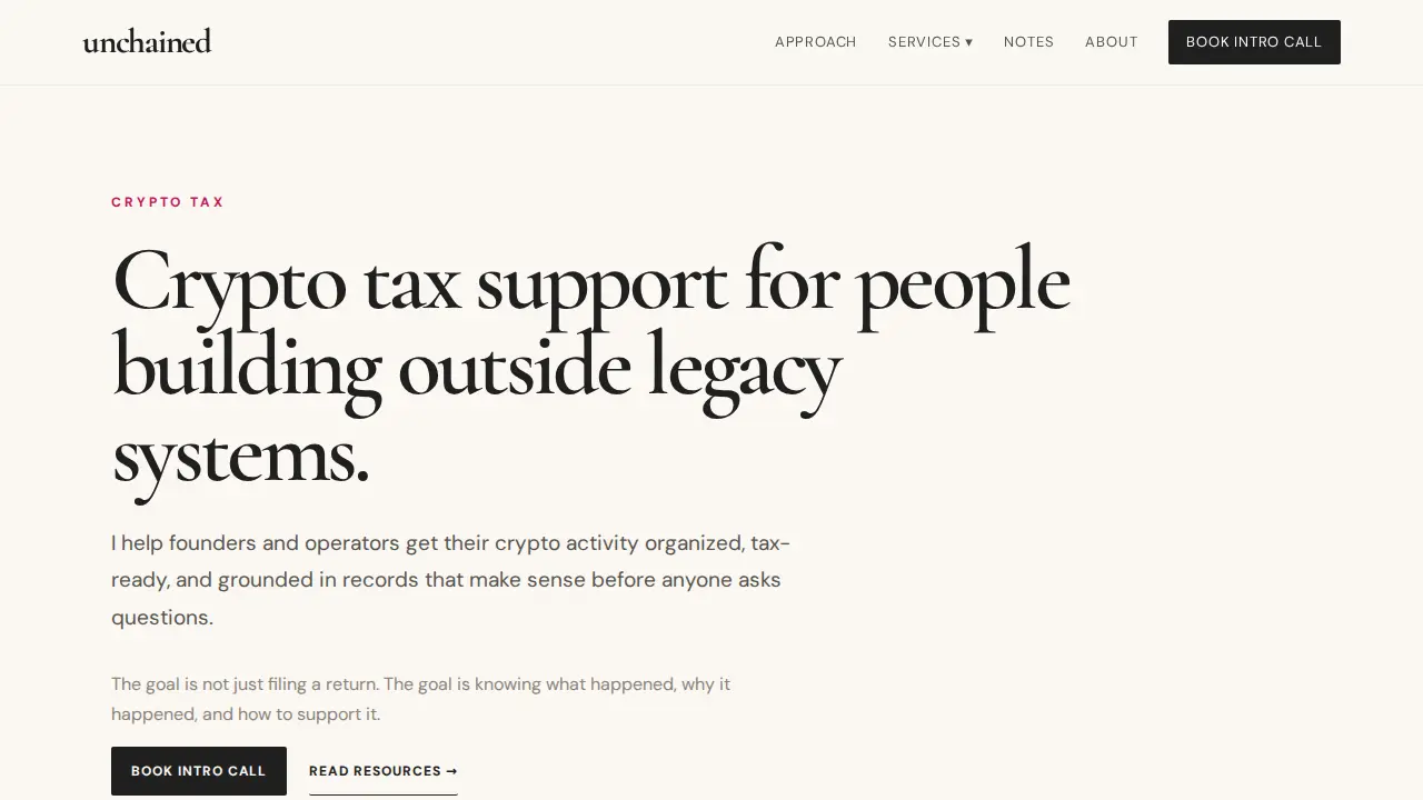 Unchained Accounting & Advisory page