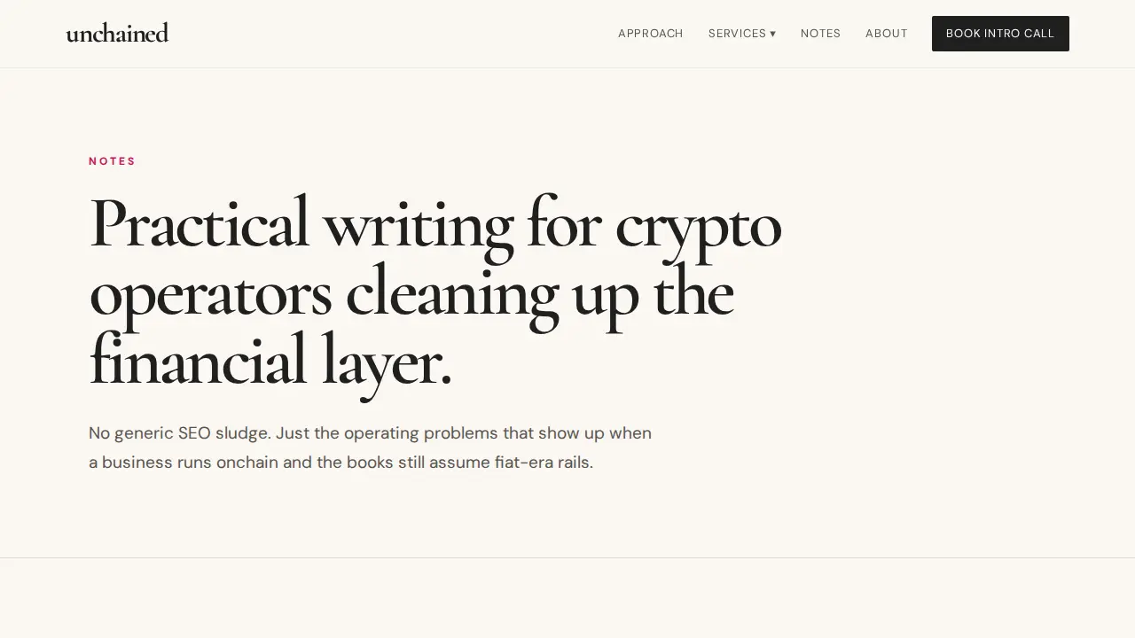 Unchained Accounting & Advisory page