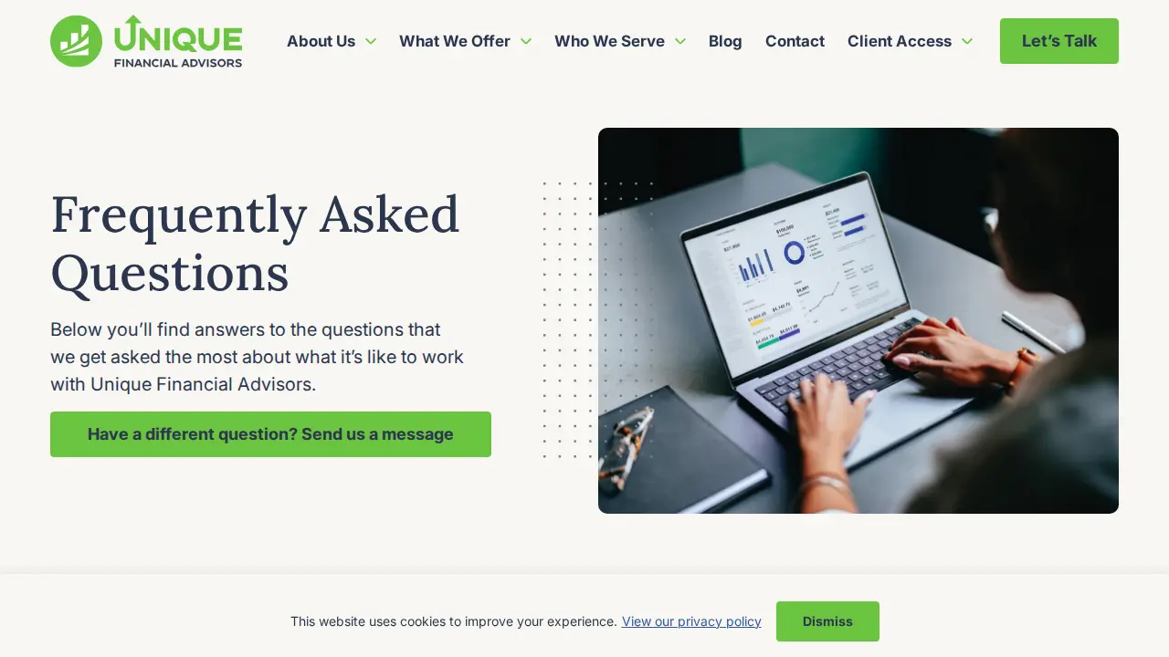 Unique Financial Advisors & Tax Consultants page