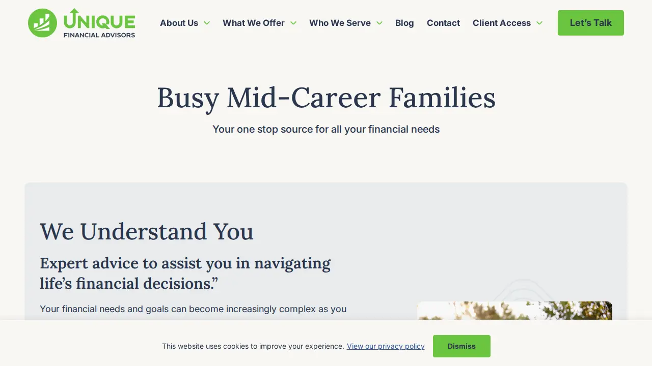 Unique Financial Advisors & Tax Consultants page
