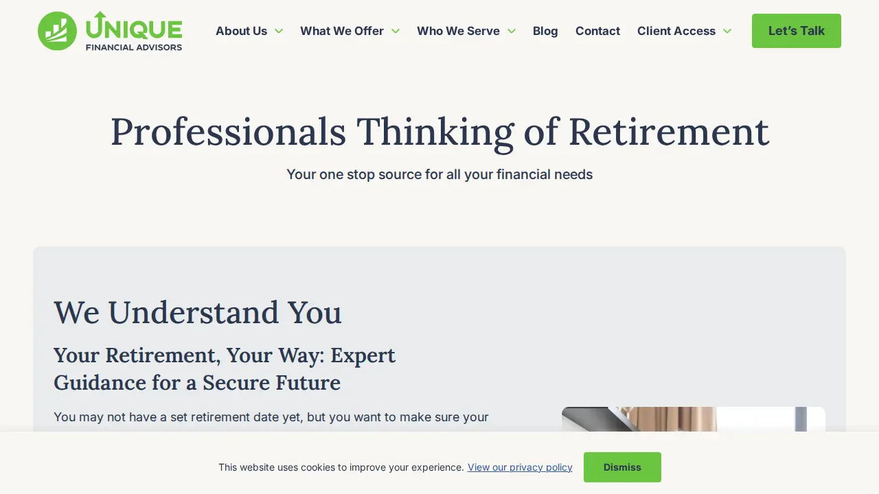 Unique Financial Advisors & Tax Consultants page