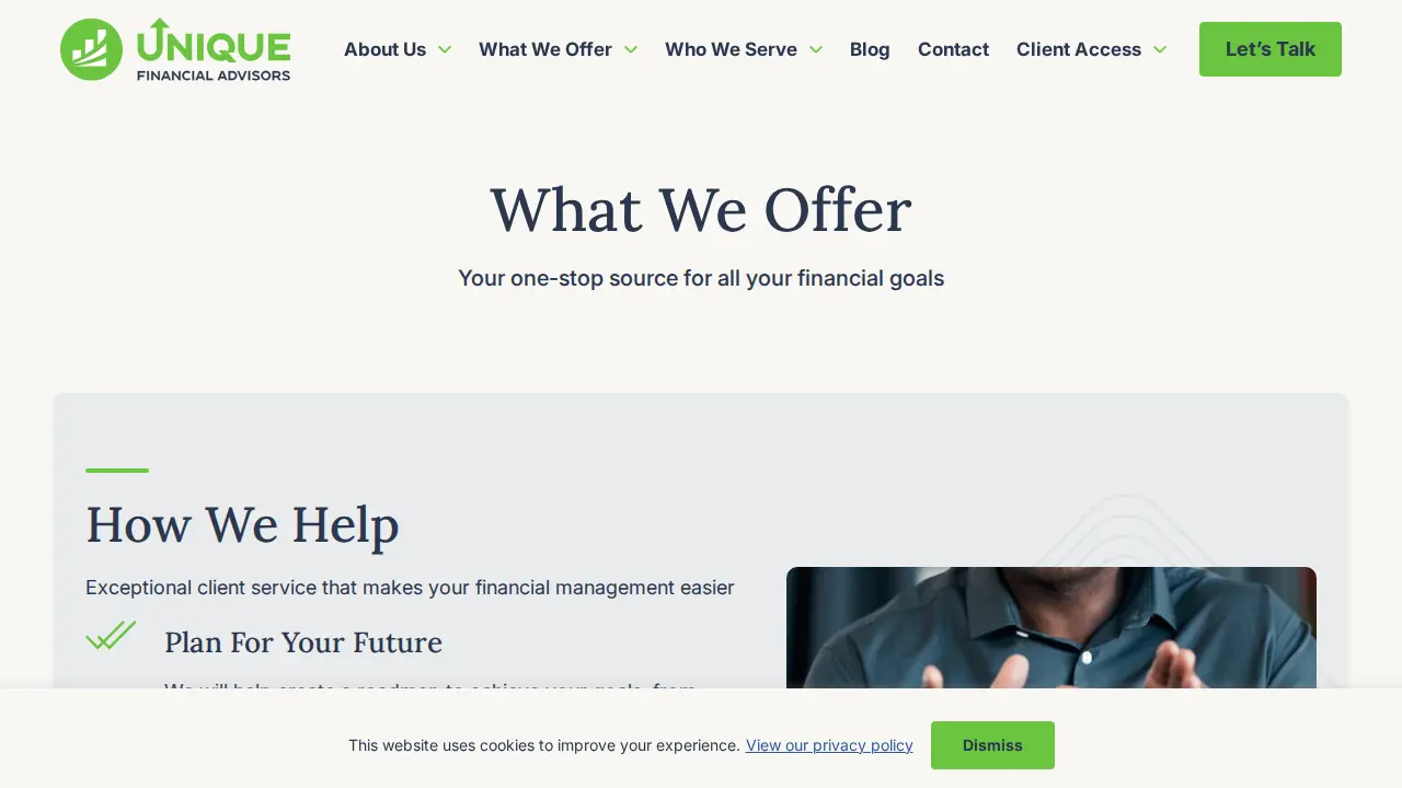 Unique Financial Advisors & Tax Consultants page