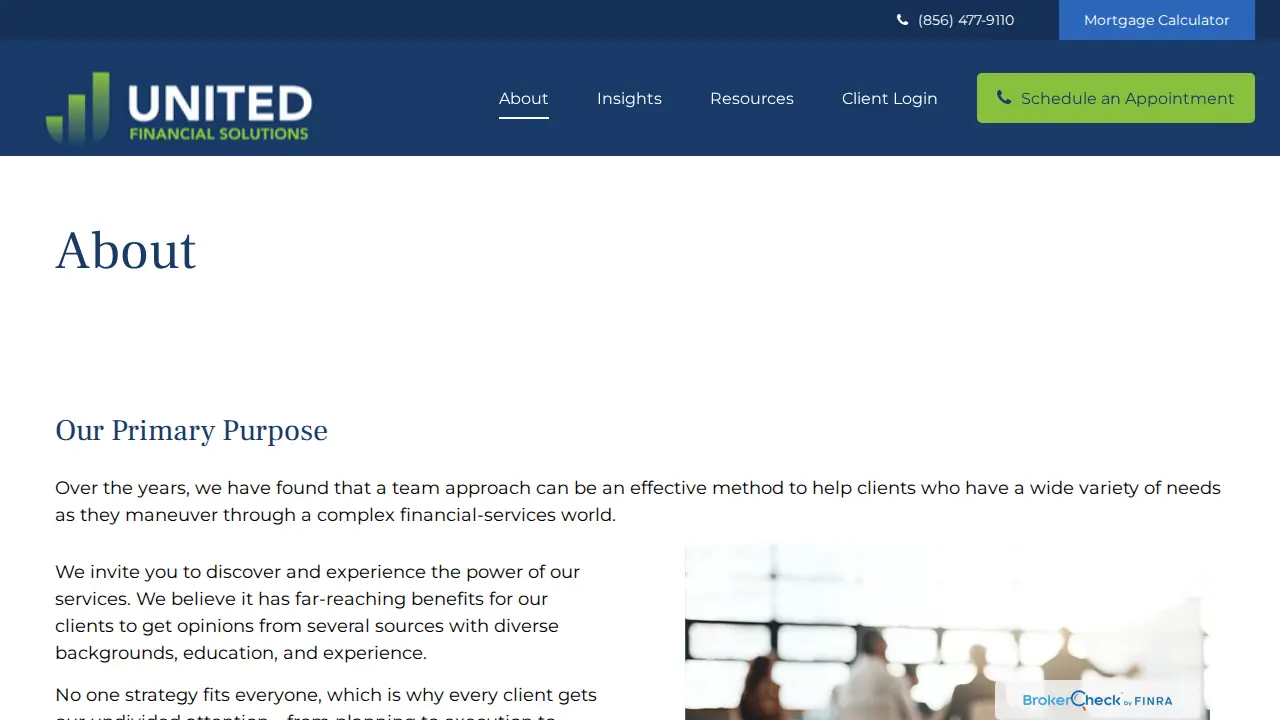 United Financial Solutions page