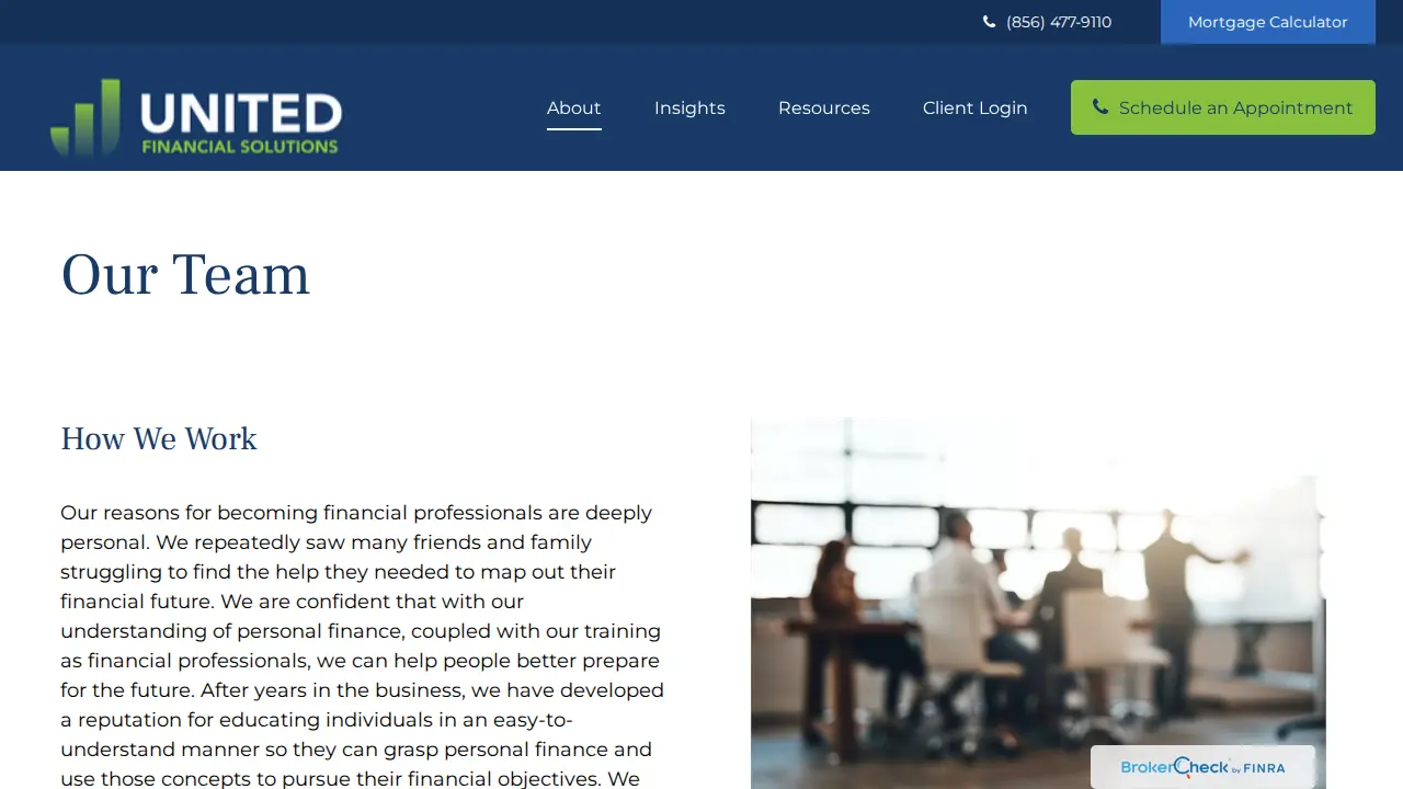 United Financial Solutions page