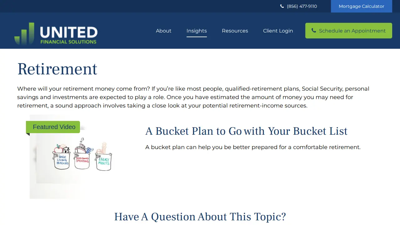 United Financial Solutions page