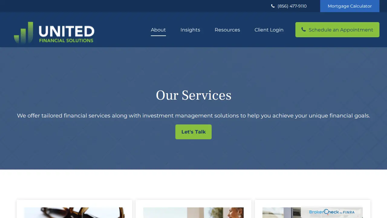 United Financial Solutions page