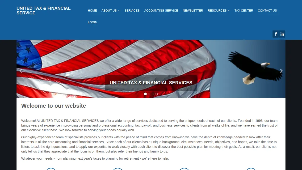 United Tax Services page
