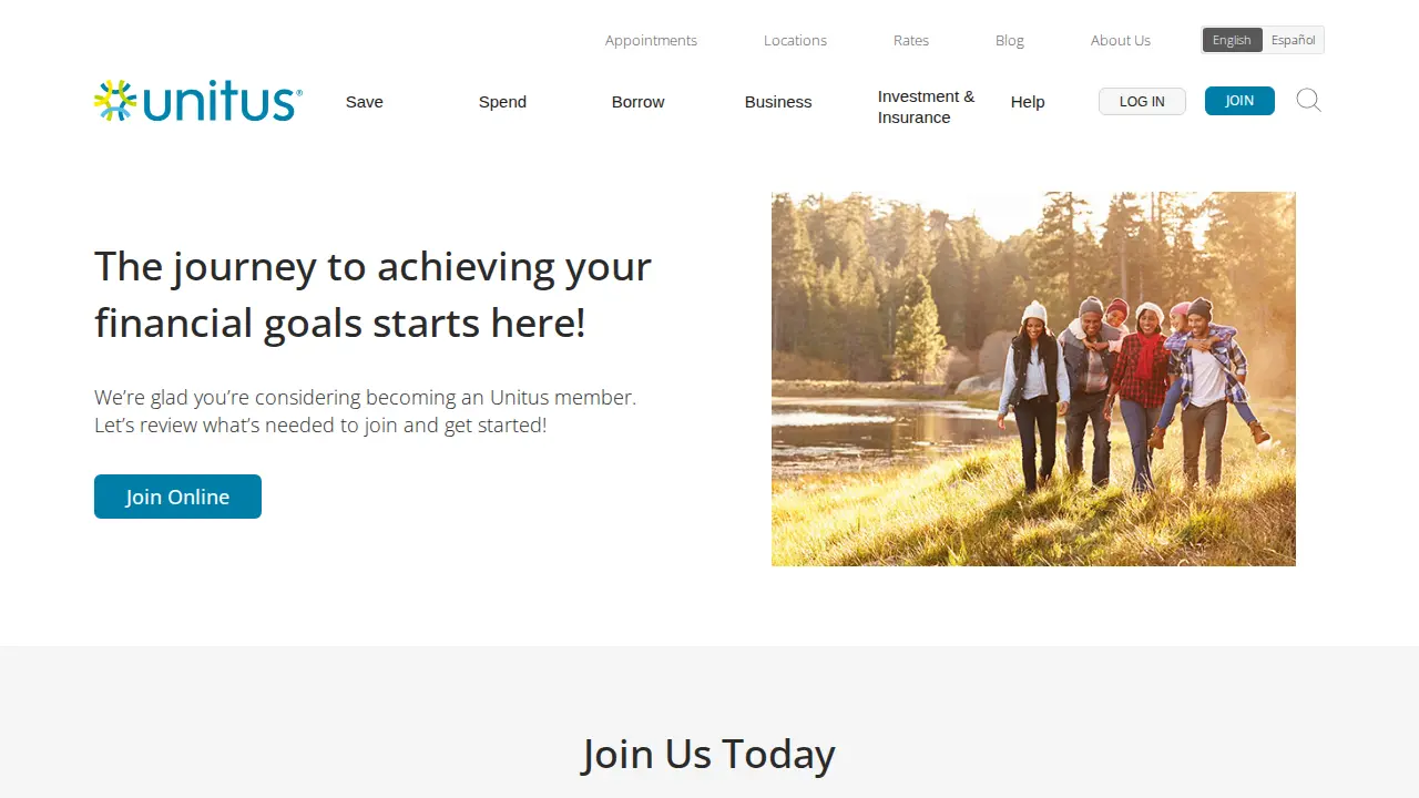 Unitus Community Credit Union page