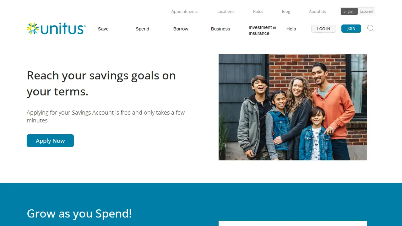Unitus Community Credit Union page