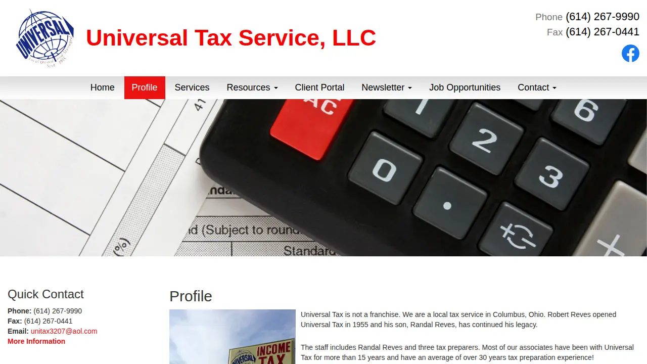 Universal Tax Service, LLC page