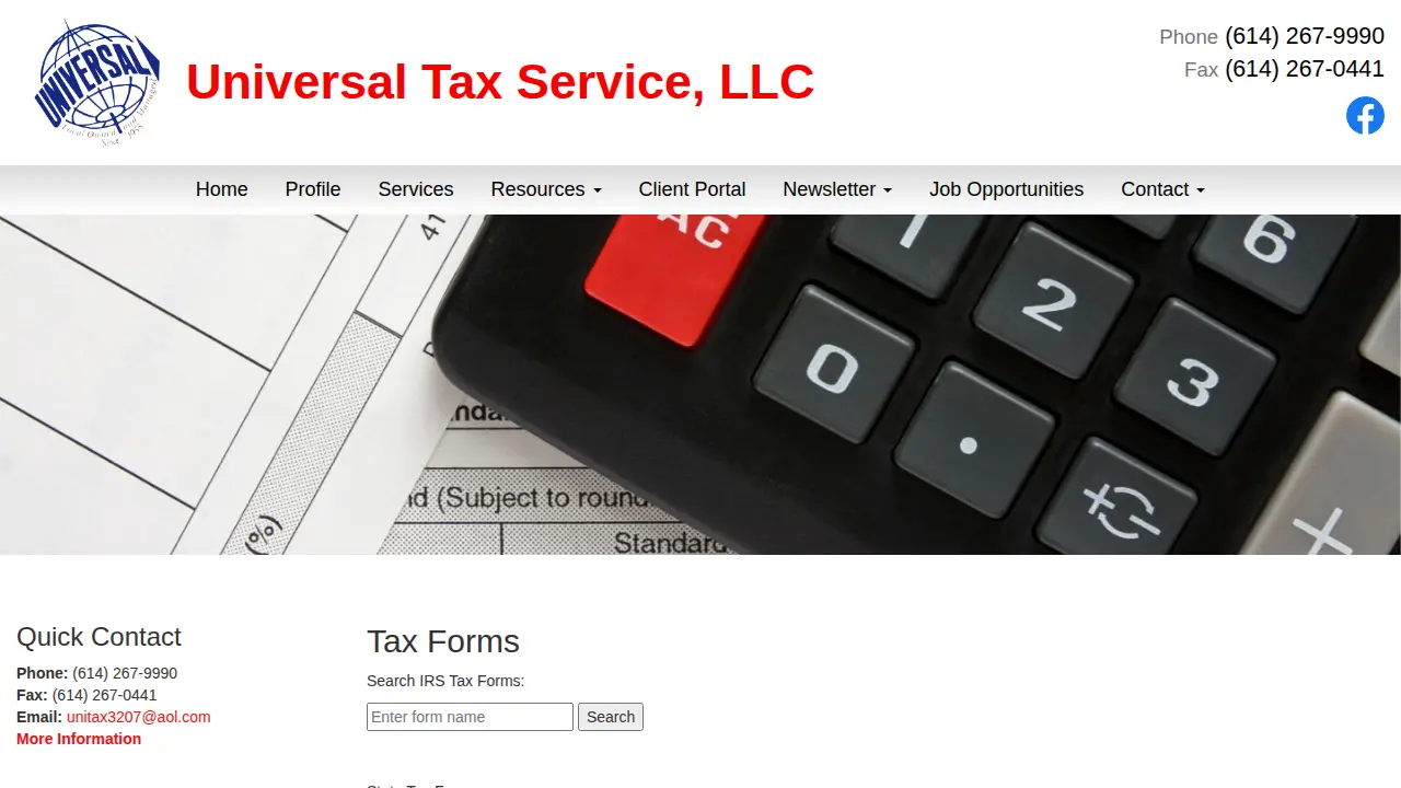 Universal Tax Service, LLC page