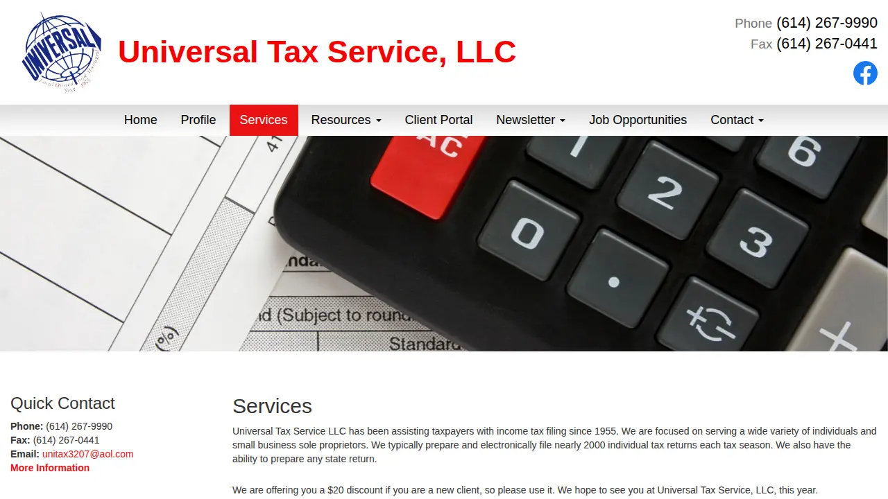 Universal Tax Service, LLC page